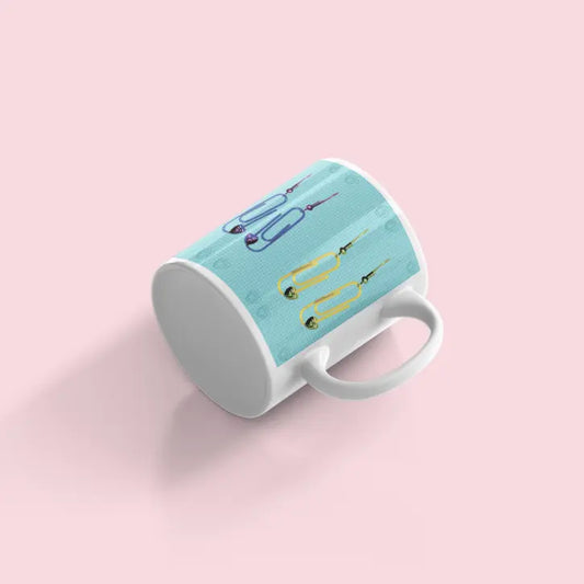 Retro 60's Paperclip Themed Ceramic Mug, Kitsch Mug | by Victory In Wellness Victoryinwellness