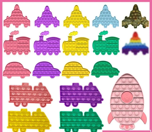 Beautiful Push Pop Fidget Sensory Toy- Transportation PAWSOME PETS