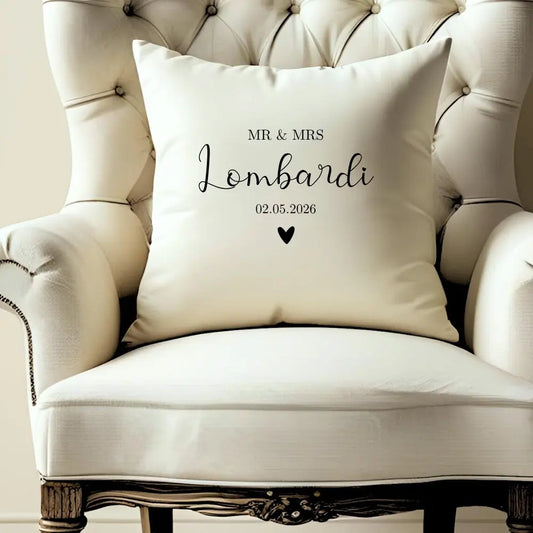 Personalised Mr & Mrs Wedding Cushion Aye Do Gifts