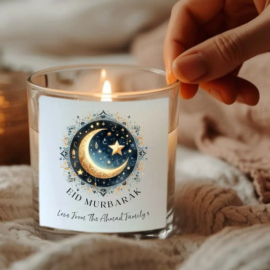 Personalised Eid Mubarak Candle Gift Set | Keepsake for Family, Friends Aye Do Gifts