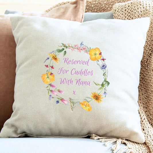 Personalised Flower Circle Cushion Aye Do Gifts