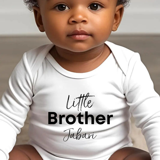 Personalised Little Brother Baby Outfit: Bib, Vest, Baby Grow Aye Do Gifts