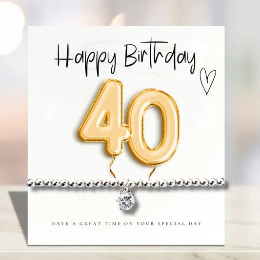 Small 40th Birthday Gold Balloon Gift Hamper Candle Bracelet Chocolates Aye Do Gifts