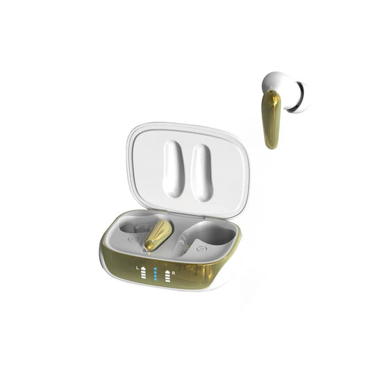 AIR Focus ANC Pearl White and Gold Active Noise Cancelling Earbuds (In Ear Wireless Headphones) Friendie Audio Pty Ltd
