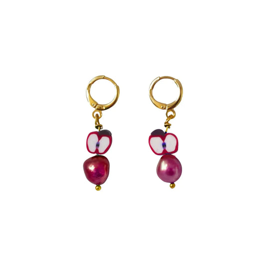 Red apples and red freshwater pearl earrings | by Ifemi Jewels Ifemi Jewels
