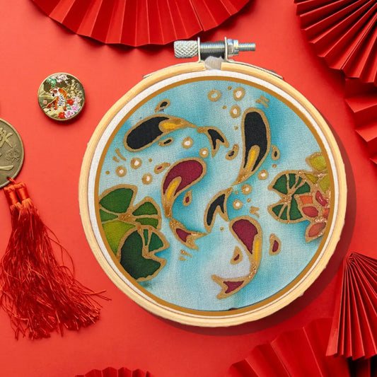 Mini Batik Craft Kit – Lucky Koi | Hand-Waxed DIY Craft Kit Batik Ying