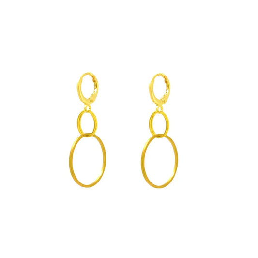 Interconnected Hoop Earrings, Minimalist Circle Earrings, Geometric Statement Jewellery | by lovedbynlanla Lovedbynlanla