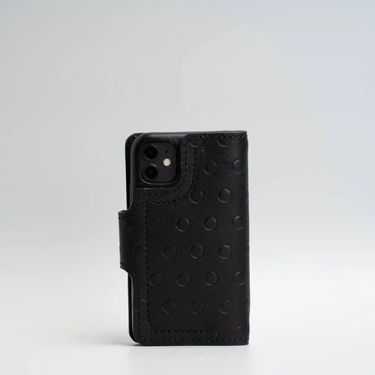 Leather crossbody case for iPhone 11 - Polka Geometric Goods