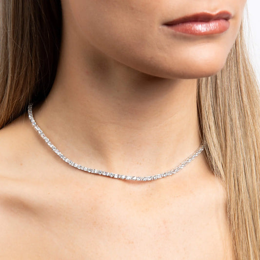 Diamonfire Baguette and Round Zirconia Necklace Diamonfire