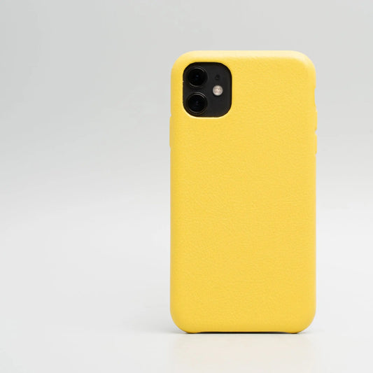 iPhone 11 Yellow leather case - Blank Geometric Goods